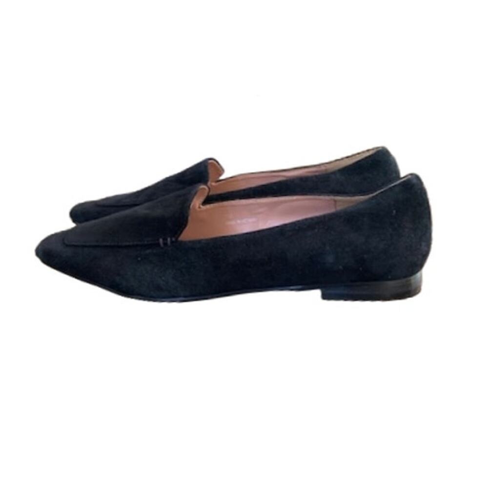 Paolo Black Suede Pointed Toe Loafers Flats Womens Size 7M Business Casual Chic - Picture 2 of 7